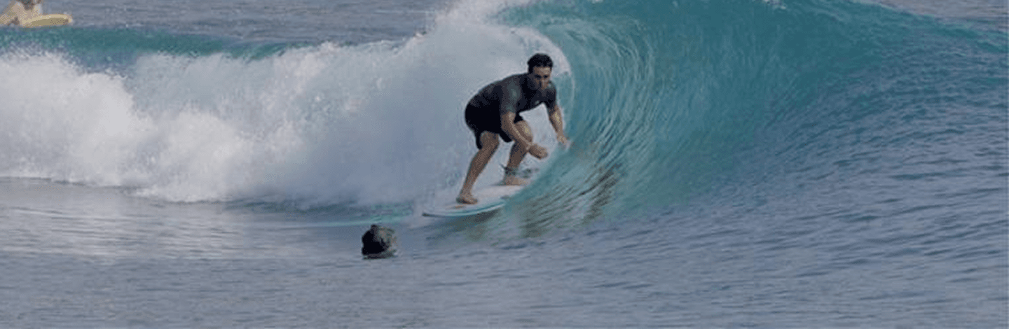 Surfer riding a wave